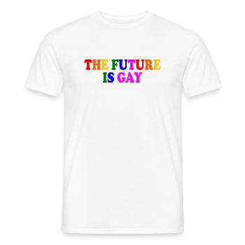 The future is gay - Men's T-Shirt - white - Front - AI Model Male 178 dark (178cm)