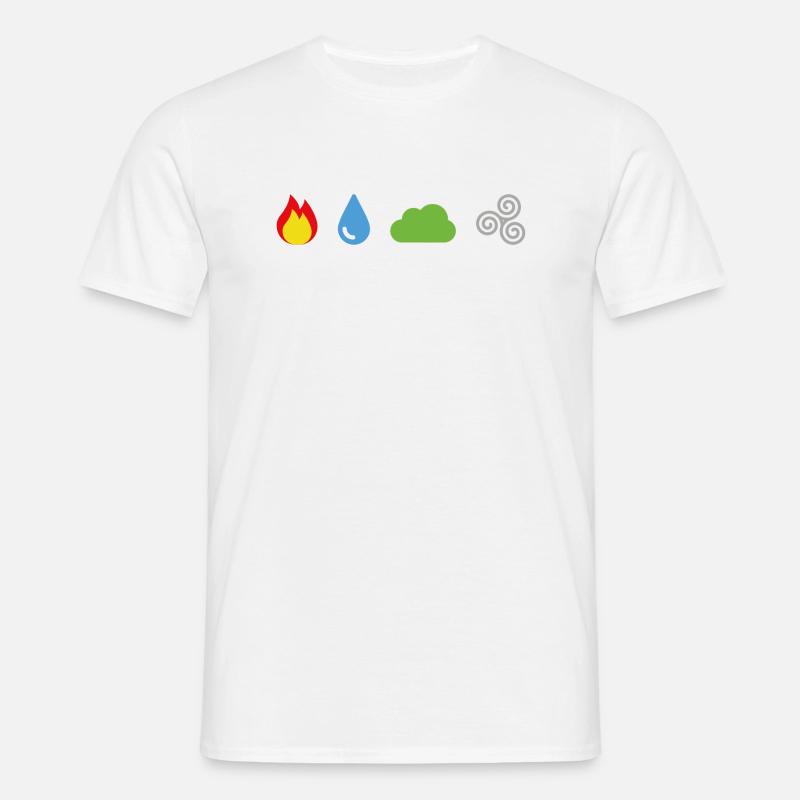 4 Elemente - Männer T-Shirt - Weiß