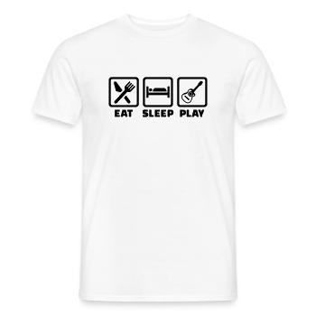 Eat Sleep Guitar - T-shirt homme - blanc - Devant - AI Model Male 178 dark (178cm)
