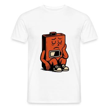 Low Battery – ILLUSTRATION - Männer T-Shirt - Weiß - Vorne - AI Model Male 178 dark (178cm)