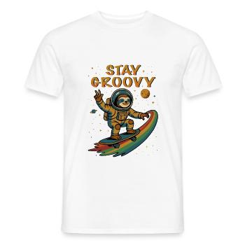 Stay Groovy – ILLUSTRATION - Männer T-Shirt - Weiß - Vorne - AI Model Male 178 dark (178cm)