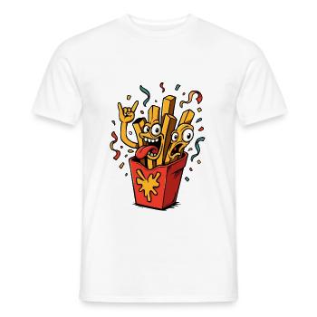 Freaky Fries – ILLUSTRATION - Männer T-Shirt - Weiß - Vorne - AI Model Male 178 dark (178cm)