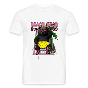 Beach Bear - Männer T-Shirt - Weiß - Vorne - AI Model Male 178 dark (178cm)