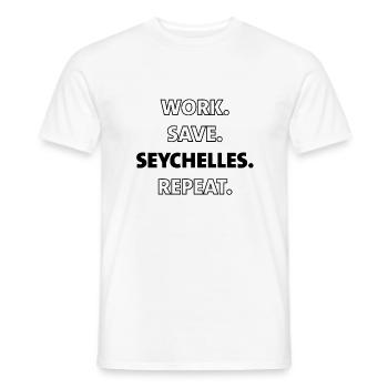 Cadeau des Seychelles pour les amoureux des Seychelles - T-shirt homme - blanc - Devant - AI Model Male 178 dark (178cm)