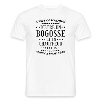 Bogosse - T-shirt homme - blanc - Devant - AI Model Male 178 dark (178cm)