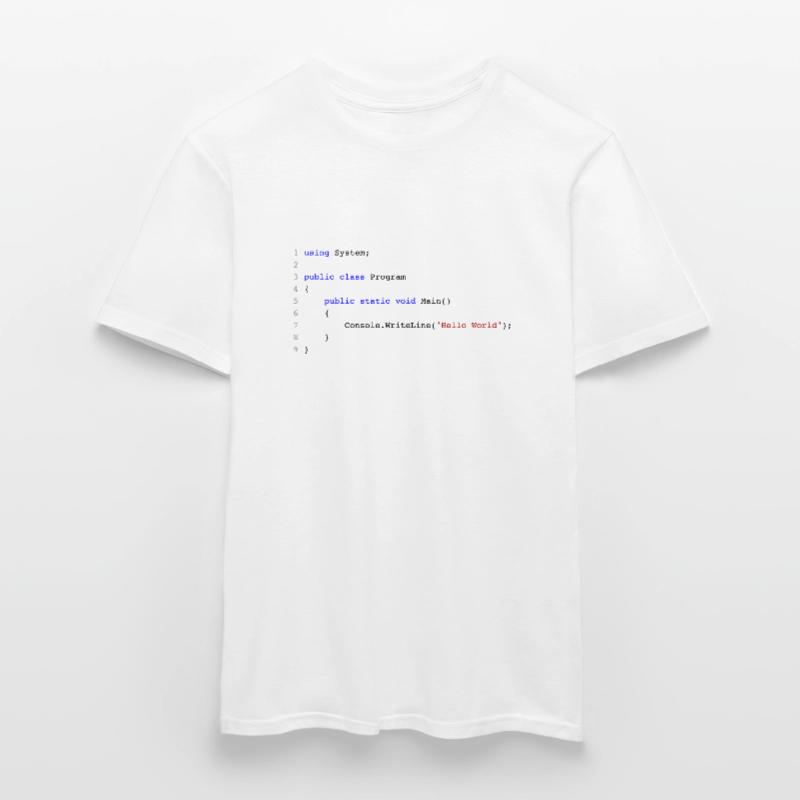 C# .NET Code Hello World Programmierer Geschenk Männer T-Shirt