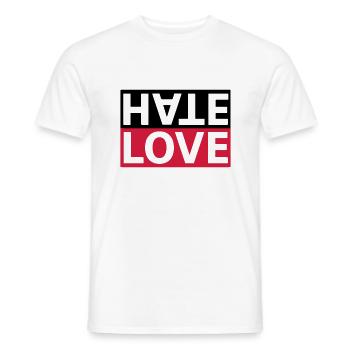 Hate Love hate love statement - Men's T-Shirt - white - Front - AI Model Male 178 dark (178cm)