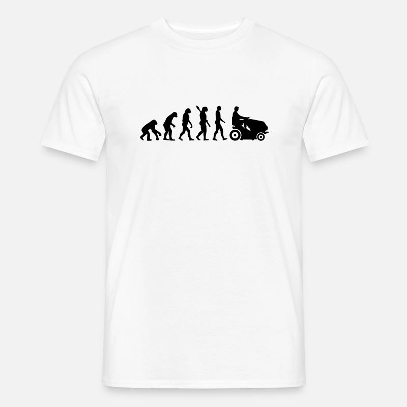 Evolution Rasenmäher - Männer T-Shirt - Weiß