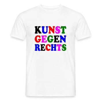 Kunst gegen rechts - Männer T-Shirt - Weiß - Vorne - AI Model Male 178 dark (178cm)