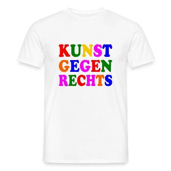 Kunst gegen rechts - Männer T-Shirt - Weiß - Vorne - AI Model Male 178 dark (178cm)