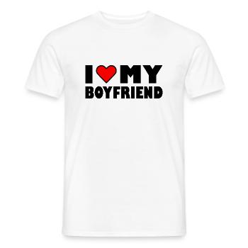 I love my boyfriend - Men's T-Shirt - white - Front - AI Model Male 178 dark (178cm)