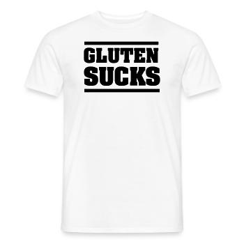 Gluten Sucks - Men's T-Shirt - white - Front - AI Model Male 178 dark (178cm)