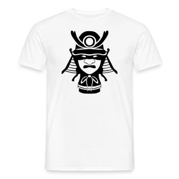 Masque de samouraï - T-shirt homme - blanc - Devant - AI Model Male 178 dark (178cm)