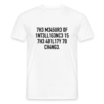 Intelligence - Men's T-Shirt - white - Front - AI Model Male 178 dark (178cm)