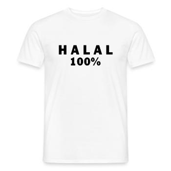 Halal حلال - Männer T-Shirt - Weiß - Vorne - AI Model Male 178 dark (178cm)