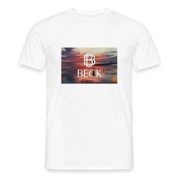 BECK Merch - Männer T-Shirt - Weiß - Vorne - AI Model Male 178 dark (178cm)