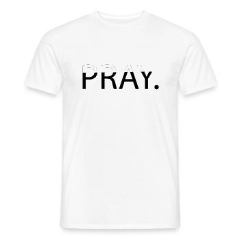PRAY - T-shirt homme - blanc - Devant - AI Model Male 178 dark (178cm)