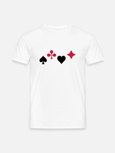 Ace coeur Poker Blackjack Cartes Casino icône - T-shirt homme - blanc