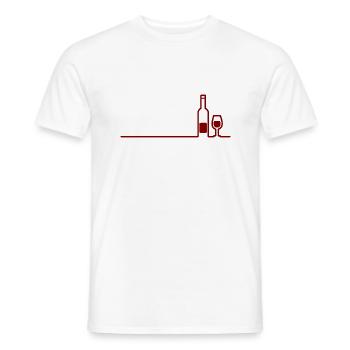 Wine Bottle Glass Wein Weinflasche Weinglas - Männer T-Shirt - Weiß - Vorne - AI Model Male 178 dark (178cm)