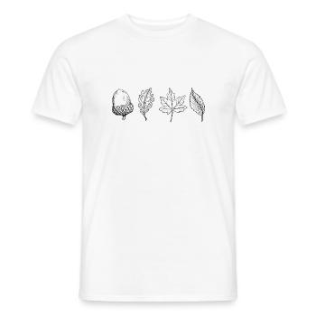 Feuillage de forêt feuilles automne chêne hêtre cadeau - T-shirt homme - blanc - Devant - AI Model Male 178 dark (178cm)
