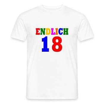 Endlich 18 - Männer T-Shirt - Weiß - Vorne - AI Model Male 178 dark (178cm)