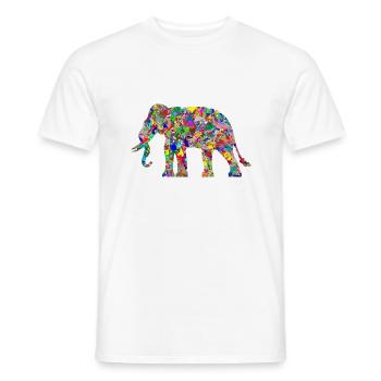 Elefant bunte Farbkleckse Geschenk Geschenkidee - Männer T-Shirt - Weiß - Vorne - AI Model Male 178 dark (178cm)