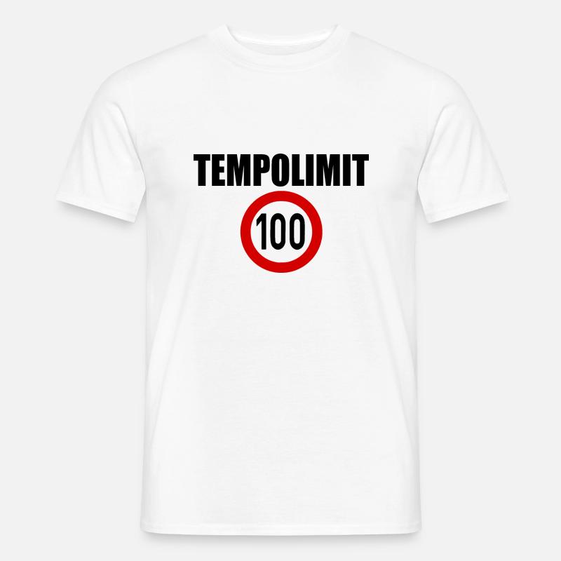 Tempolimit 100 - Männer T-Shirt - Weiß