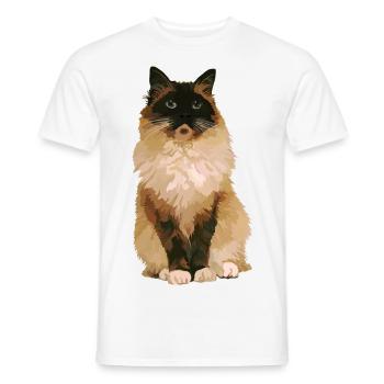 Ragdoll-Katze 1 - Männer T-Shirt - Weiß - Vorne - AI Model Male 178 dark (178cm)