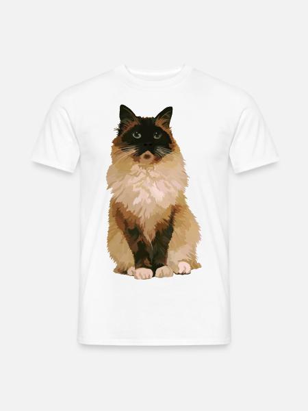 Ragdoll-Katze 1 - Männer T-Shirt - Weiß