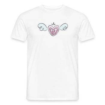heart wings heart wings - Men's T-Shirt - white - Front - AI Model Male 178 dark (178cm)
