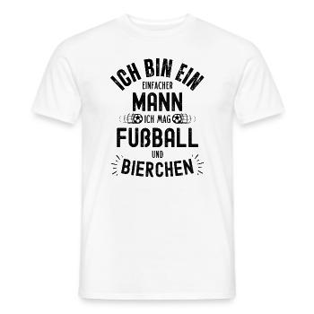 Fußball Fussball Bier lustiger Spruch Deutschland - Männer T-Shirt - Weiß - Vorne - AI Model Male 178 dark (178cm)
