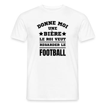 énonciation drôle de football football et bière - T-shirt homme - blanc - Devant - AI Model Male 178 dark (178cm)