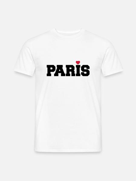 Paris Herz Frankreich Liebe Geschenk - Männer T-Shirt - Weiß