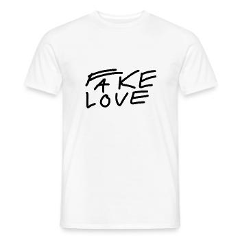 Fake Love - Men's T-Shirt - white - Front - AI Model Male 178 dark (178cm)