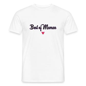 BONNE FÊTE. COEUR. BONNE FÊTE MAMAN. MAMAN - T-shirt homme - blanc - Devant - AI Model Male 178 dark (178cm)