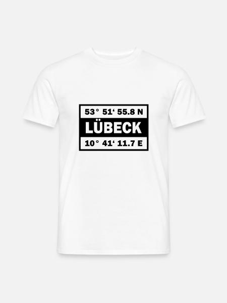 Lübeck Koordinaten Hansestadt Lübeck - Männer T-Shirt - Weiß