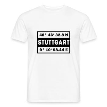 Stuttgart Koordinaten Stadt Stuttgart - Männer T-Shirt - Weiß - Vorne - AI Model Male 178 dark (178cm)