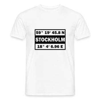 Stockholm coordonne la ville de Stockholm - T-shirt homme - blanc - Devant - AI Model Male 178 dark (178cm)