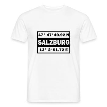 Salzburg Koordinaten Stadt Salzburg - Männer T-Shirt - Weiß - Vorne - AI Model Male 178 dark (178cm)