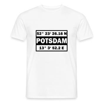 Potsdam Koordinaten Stadt Potsdam - Männer T-Shirt - Weiß - Vorne - AI Model Male 178 dark (178cm)
