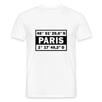 Paris coordonne la ville de Paris - T-shirt homme - blanc - Devant - AI Model Male 178 dark (178cm)
