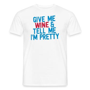 GIVE ME WINE - Men's T-Shirt - white - Front - AI Model Male 178 dark (178cm)
