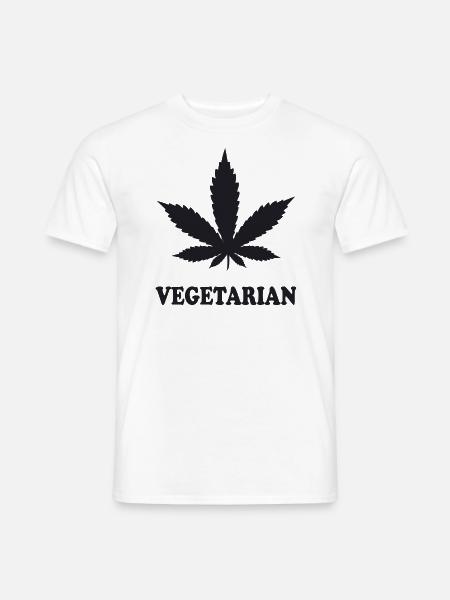 Weed Vegetarian - Männer T-Shirt - Weiß