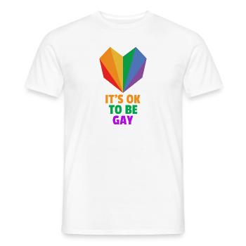 C'est correct d'être GAY - c'est bien d'être papa! - T-shirt homme - blanc - Devant - AI Model Male 178 dark (178cm)