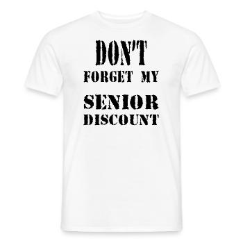 SENIOR DISCOUNT - Men's T-Shirt - white - Front - AI Model Male 178 dark (178cm)