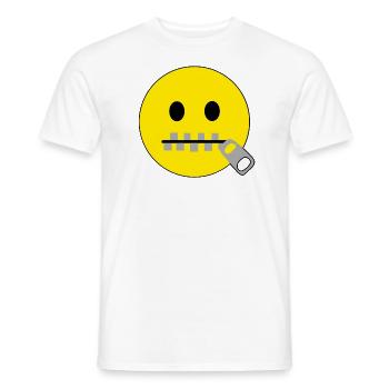 Silence Emoji - Men's T-Shirt - white - Front - AI Model Male 178 dark (178cm)