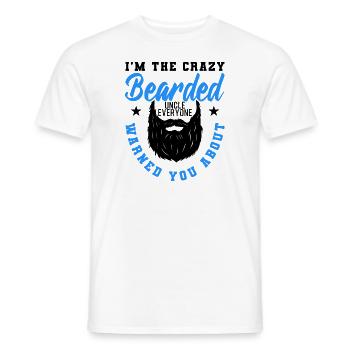 Crazy Bearded Uncle Funny Gift - Men's T-Shirt - white - Front - AI Model Male 178 dark (178cm)