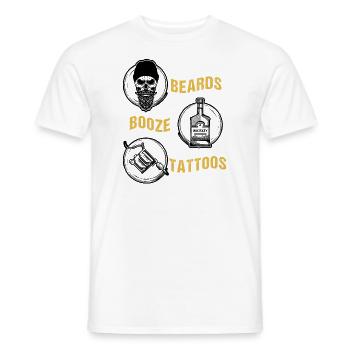 Beards Booze Tattoos Fathers Day Gift - Männer T-Shirt - Weiß - Vorne - AI Model Male 178 dark (178cm)