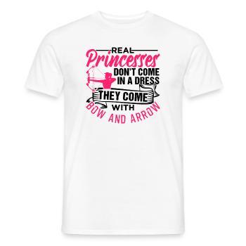 Real Princesses Come With Bow And Arrow - T-shirt homme - blanc - Devant - AI Model Male 178 dark (178cm)