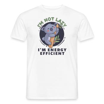 Koala I'm Not Lazy I'm Energy Efficient - Men's T-Shirt - white - Front - AI Model Male 178 dark (178cm)